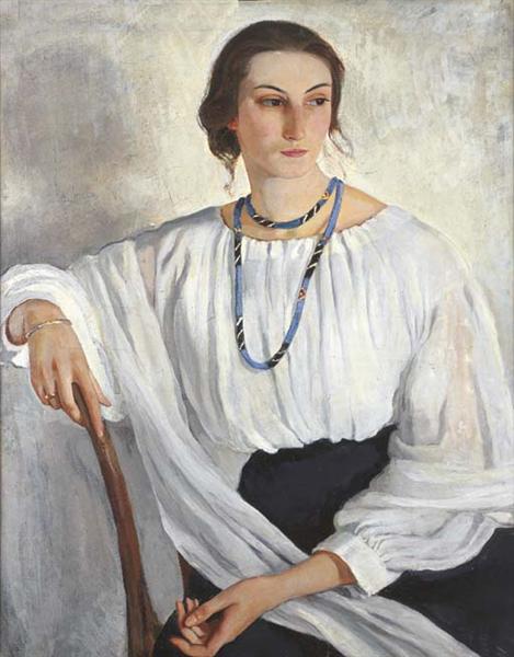 Portrait of E.E. Zelenkova nee Lancere, 1913 - Sinaida Jewgenjewna Serebrjakowa